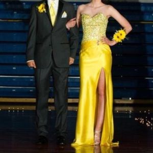 Mori Lee Yellow Prom Dress